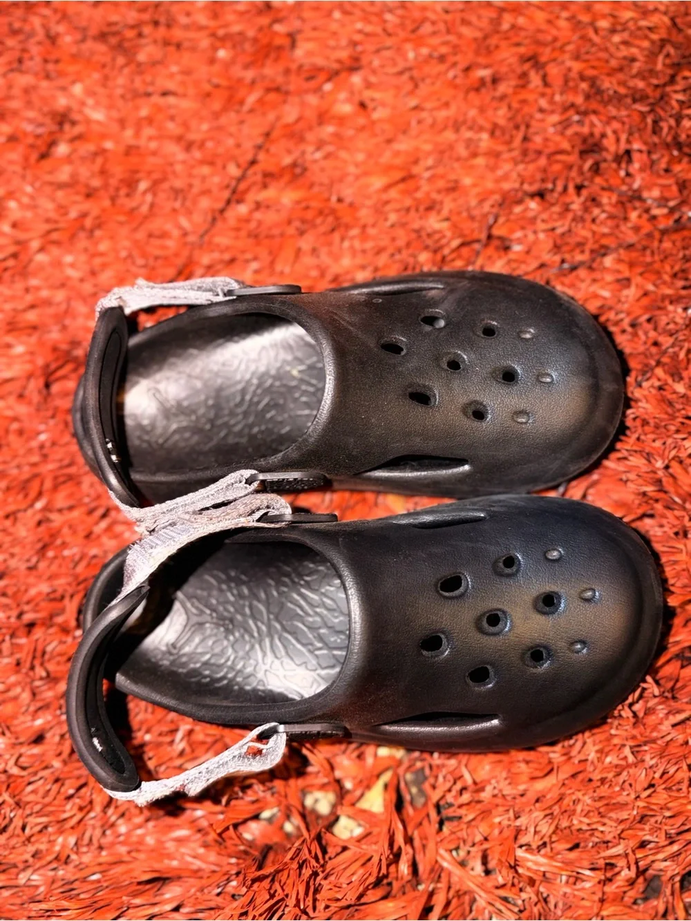 Jordan Kids Black Clog Sandals with Light Gray Heel Strap